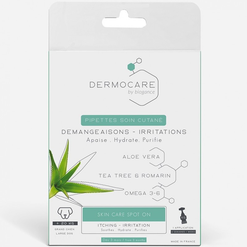 Biogance Dermocare+ Large Dog Pipettes /Успокояващи И Овлажняващи Пипети За Кучета Големи Породи/-3бр