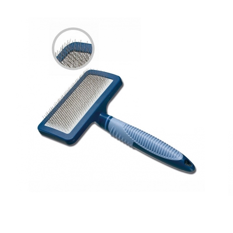 Camon SoftGrip Slicker Brush Medium /Четка За Финно Разресване/-10x5x18см Camon SoftGrip Slicker Brush Medium /Четка За Финно Разресване/-10x5x18см