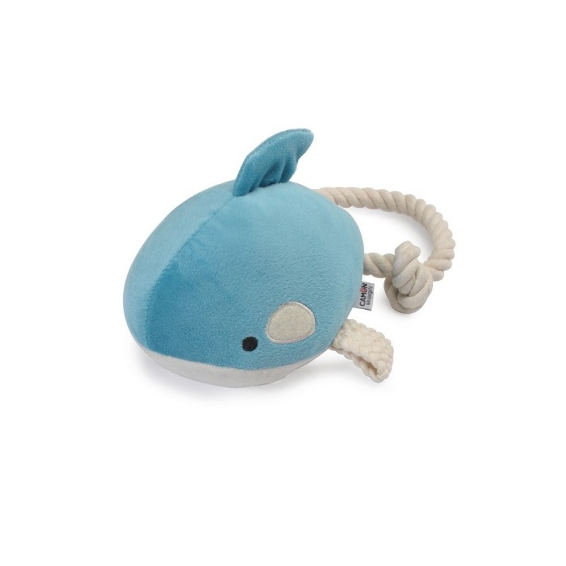Camon Dog Toy Plush Whale With Squeaker And Rope /Плюшена Играчка За Куче/-25см Camon Dog Toy Plush Whale With Squeaker And Rope /Плюшена Играчка За Куче/-25см