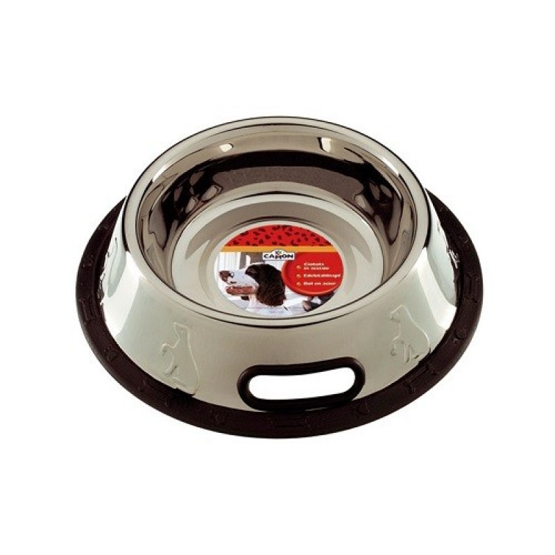 Camon Stainless Steel Bowl 1500ml /Купа От Неръждаема Стомана С Гумирана Основа 1,5л/-Ø20см Camon Stainless Steel Bowl 1500ml /Купа От Неръждаема Стомана С Гумирана Основа 1,5л/-Ø20см