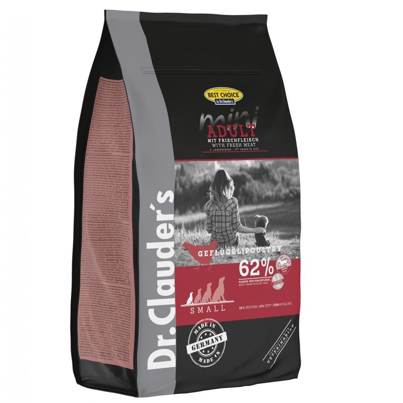 Dr.Clauder's Best Choice Mini Adult Fresh Meat /Пълноценна Храна За Израснали Кучета Дребни Породи/-2кг