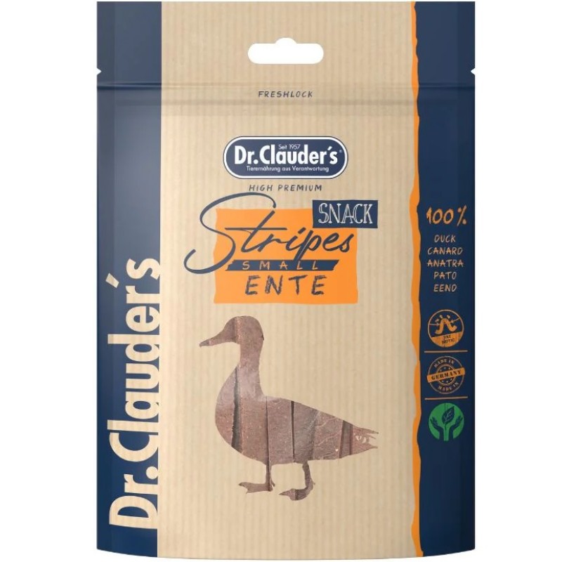 Dr.Clauder's Stripes Snacks Duck /Меки Лакомства За Куче И Коте Ленти От Патешко Месо/-80гр Dr.Clauder's Stripes Snacks Duck /Меки Лакомства За Куче И Коте Ленти От Патешко Месо/-80гр