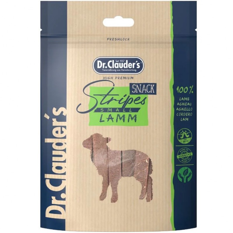 Dr.Clauder's Stripes Snacks Lamb /Меки Лакомства За Куче И Коте Ленти От Агнешко Месо/-80гр Dr.Clauder's Stripes Snacks Lamb /Меки Лакомства За Куче И Коте Ленти От Агнешко Месо/-80гр