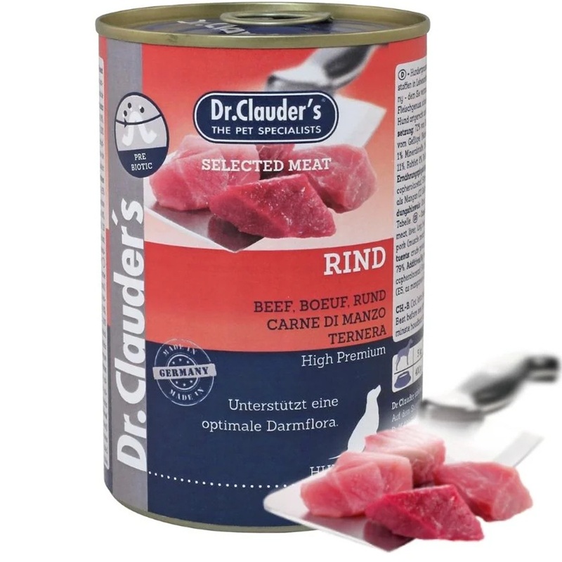 Dr.Clauder's Selected Meat Beef /Пълноценна Храна За Израснали Кучета С Говеждо Месо/-400гр Dr.Clauder's Selected Meat Beef /Пълноценна Храна За Израснали Кучета С Говеждо Месо/-400гр