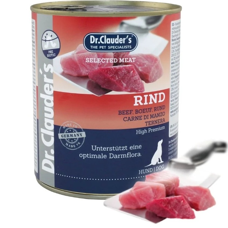 Dr.Clauder's Selected Meat Beef /Пълноценна Храна За Израснали Кучета С Говеждо Месо/-800гр Dr.Clauder's Selected Meat Beef /Пълноценна Храна За Израснали Кучета С Говеждо Месо/-800гр