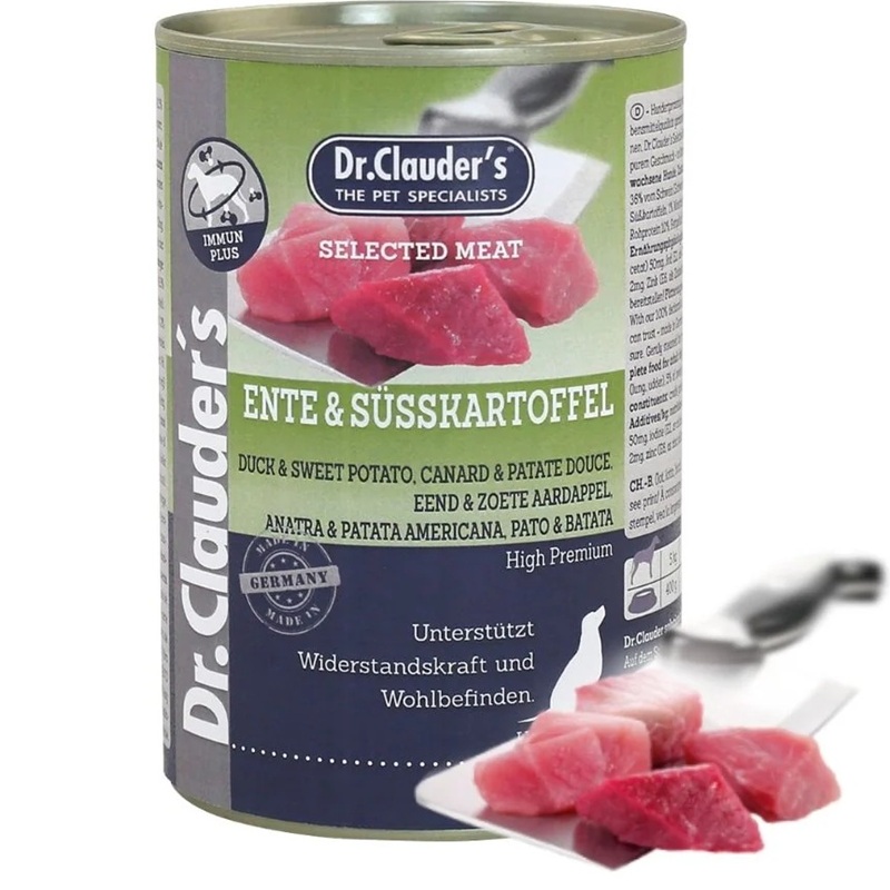 Dr.Clauder's Selected Meat Duck&Sweet Potato /Пълноценна Храна За Израснали Кучета С Патешко Месо И Сладки Картофи/-400гр Dr.Clauder's Selected Meat Duck&Sweet Potato /Пълноценна Храна За Израснали Кучета С Патешко Месо И Сладки Картофи/-400гр