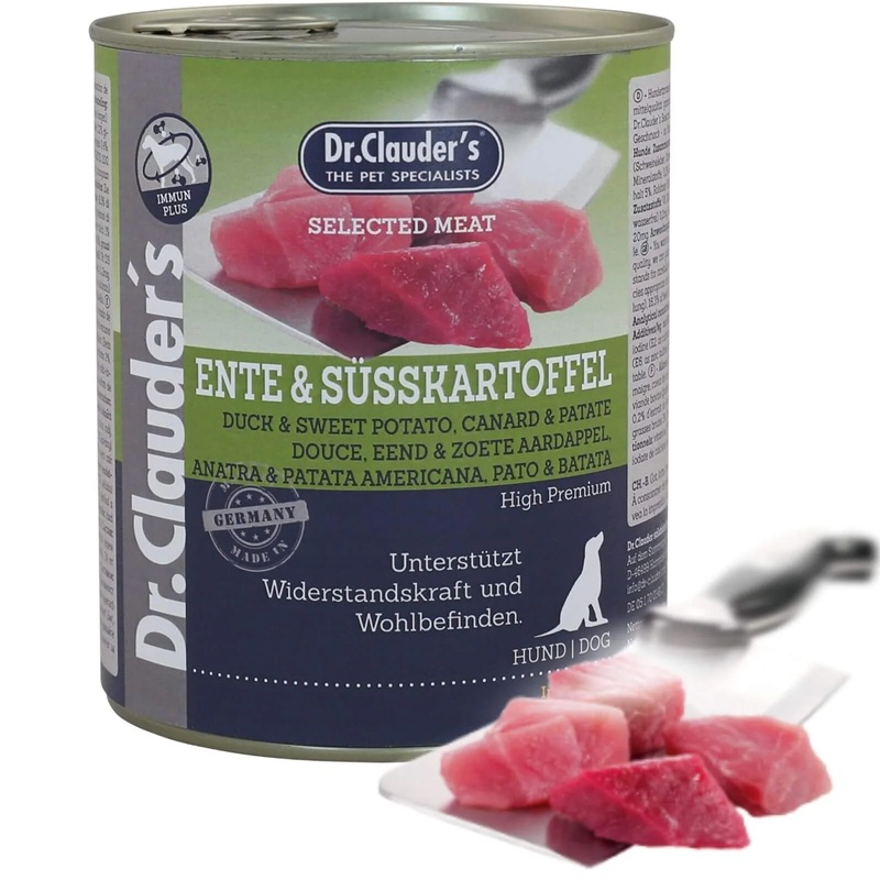 Dr.Clauder's Selected Meat Duck&Sweet Potato /Пълноценна Храна За Израснали Кучета С Патешко Месо И Сладки Картофи/-800гр Dr.Clauder's Selected Meat Duck&Sweet Potato /Пълноценна Храна За Израснали Кучета С Патешко Месо И Сладки Картофи/-800гр