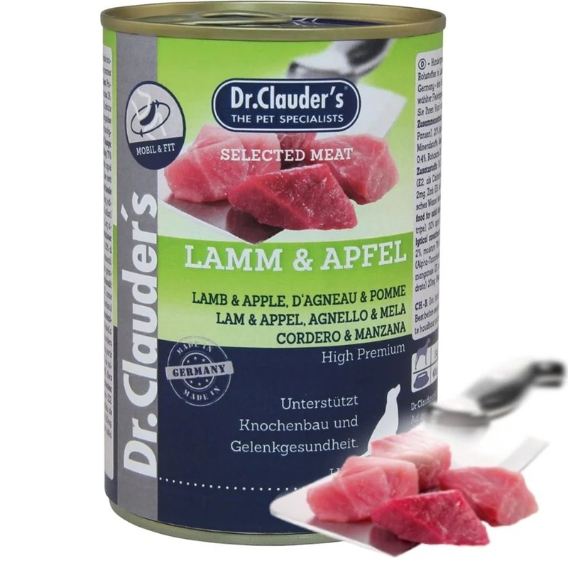 Dr.Clauder's Selected Meat Lamb&Apple /Пълноценна Храна За Израснали Кучета С Агнешко Месо И Ябълки/-400гр Dr.Clauder's Selected Meat Lamb&Apple /Пълноценна Храна За Израснали Кучета С Агнешко Месо И Ябълки/-400гр