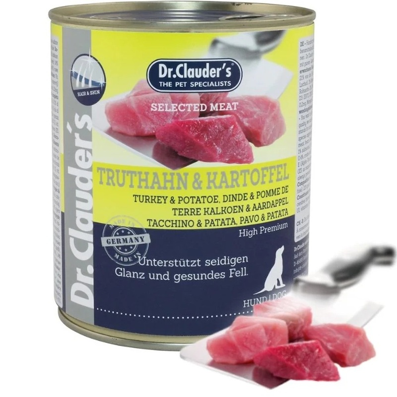 Dr.Clauder's Selected Meat Turkey&Potato /Пълноценна Храна За Израснали Кучета С Пуешко Месо И Картофи/-800гр Dr.Clauder's Selected Meat Turkey&Potato /Пълноценна Храна За Израснали Кучета С Пуешко Месо И Картофи/-800гр