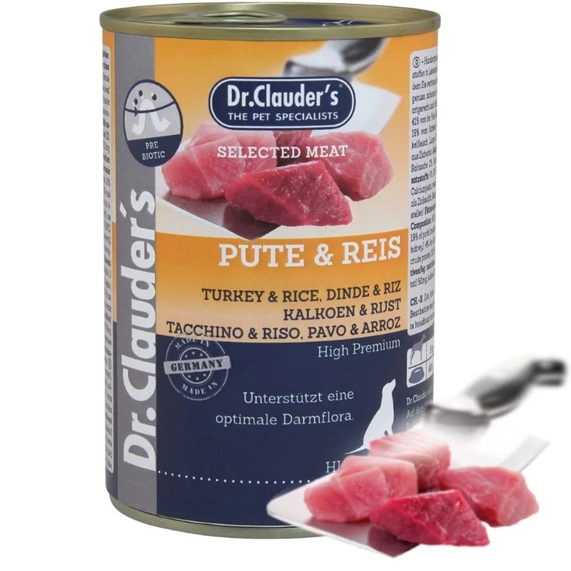 Dr.Clauder's Selected Meat Turkey&Rice /Пълноценна Храна За Израснали Кучета С Пуешко Месо И Ориз/-400гр Dr.Clauder's Selected Meat Turkey&Rice /Пълноценна Храна За Израснали Кучета С Пуешко Месо И Ориз/-400гр