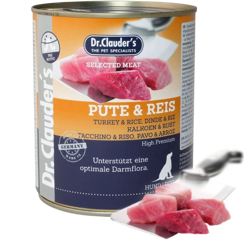 Dr.Clauder's Selected Meat Turkey&Rice /Пълноценна Храна За Израснали Кучета С Пуешко Месо И Ориз/-800гр