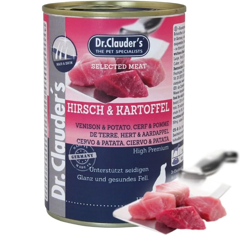 Dr.Clauder's Selected Meat Venison&Potato /Пълноценна Храна За Израснали Кучета С Еленско Месо И Картофи/-400гр Dr.Clauder's Selected Meat Venison&Potato /Пълноценна Храна За Израснали Кучета С Еленско Месо И Картофи/-400гр
