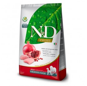N&D Prime Canine Adult Medium&Maxi Chicken&Pomegranate /Пълноценна Храна За Израснали Кучета Средни И Едри Породи С Пилешко Месо И Нар/-12кг