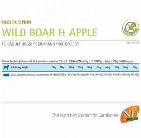 N&D Pumpkin Canine Adult Medium&Maxi Boar Pumpkin&Apple /Пълноценна Храна За Израснали Кучета Средни И Едри Породи С Месо От Глиган Тиква И Ябълка/-12кг
