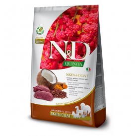 N&D Quinoa Canine Adult All Breeds Skin&Coat Venison /Пълноценна Храна За Израснали Кучета За Красива Козина И Здрава Кожа С Еленско Месо И Киноа/-7кг