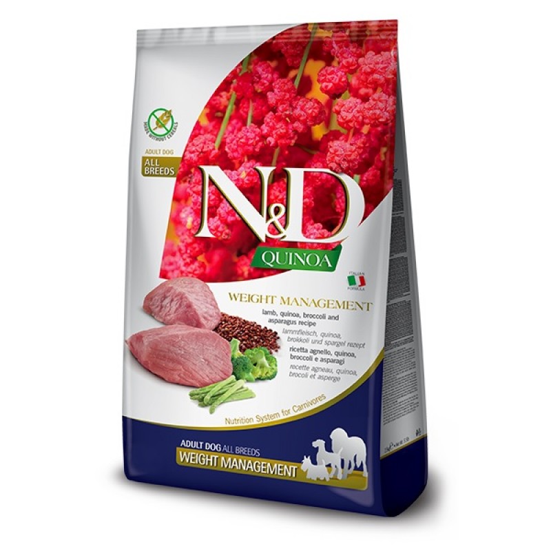 N&D Quinoa Canine Adult All Breeds Weight Management Lamb /Пълноценна Храна За Израснали Кучета Склонни Към Напълняване С Агнешко Месо И Киноа/-7кг