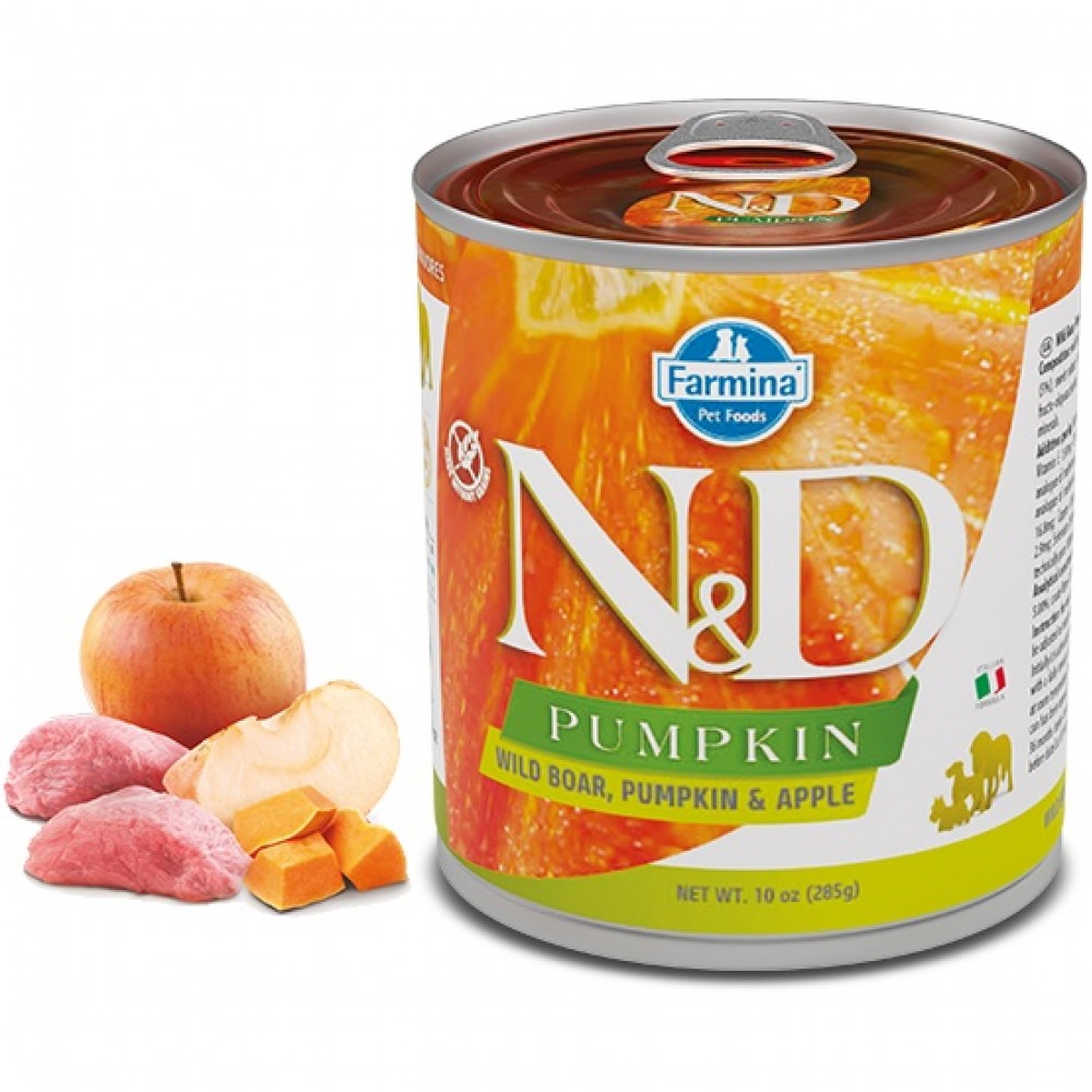 N&D Pumpkin Canine Adult Boar Pumpkin&Apple Wet Food /Пълноценна Храна За Израснали Кучета С Глиганско Месо Тиква И Ябълки/-285гр N&D Pumpkin Canine Adult Boar Pumpkin&Apple Wet Food /Пълноценна Храна За Израснали Кучета С Глиганско Месо Тиква И Ябълки/-285гр