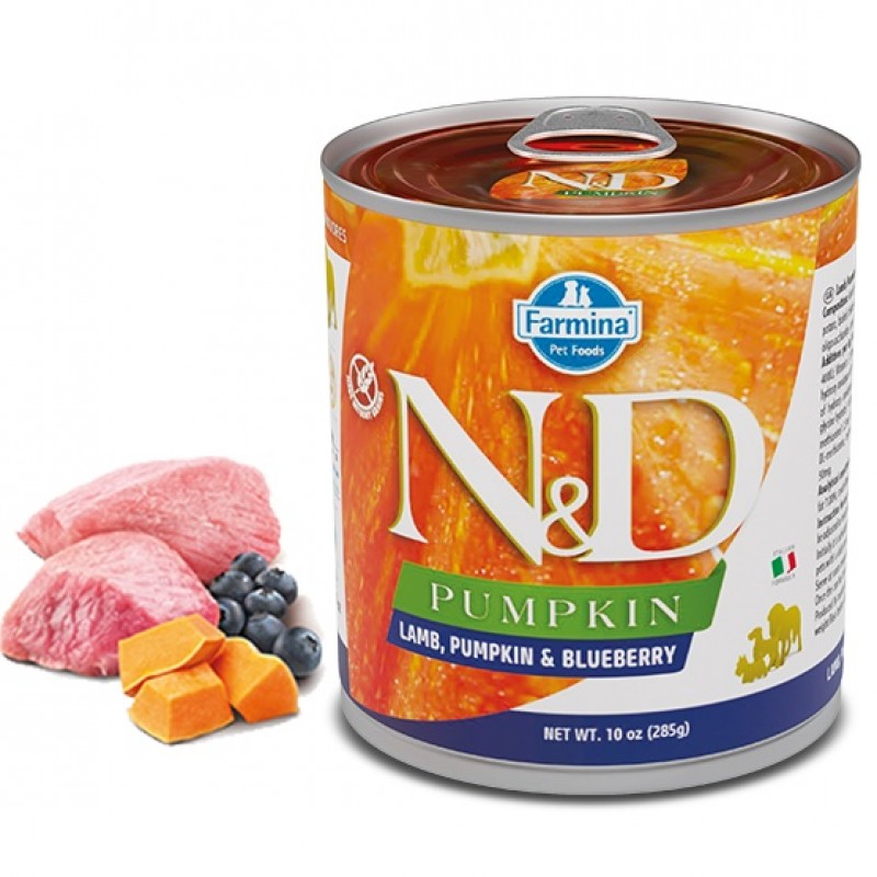 N&D Pumpkin Canine Adult Lamb Pumpkin&Blueberry Wet Food /Пълноценна Храна За Израснали Кучета С Агнешко Месо Тиква И Боровинки/-285гр N&D Pumpkin Canine Adult Lamb Pumpkin&Blueberry Wet Food /Пълноценна Храна За Израснали Кучета С Агнешко Месо Тиква И Боровинки/-285гр