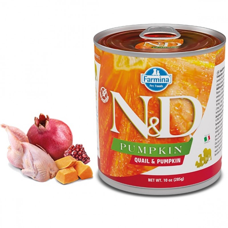 N&D Pumpkin Canine Adult Quail&Pumpkin Wet Food /Пълноценна Храна За Израснали Кучета С Пъдпъдък И Тиква/-285гр N&D Pumpkin Canine Adult Quail&Pumpkin Wet Food /Пълноценна Храна За Израснали Кучета С Пъдпъдък И Тиква/-285гр