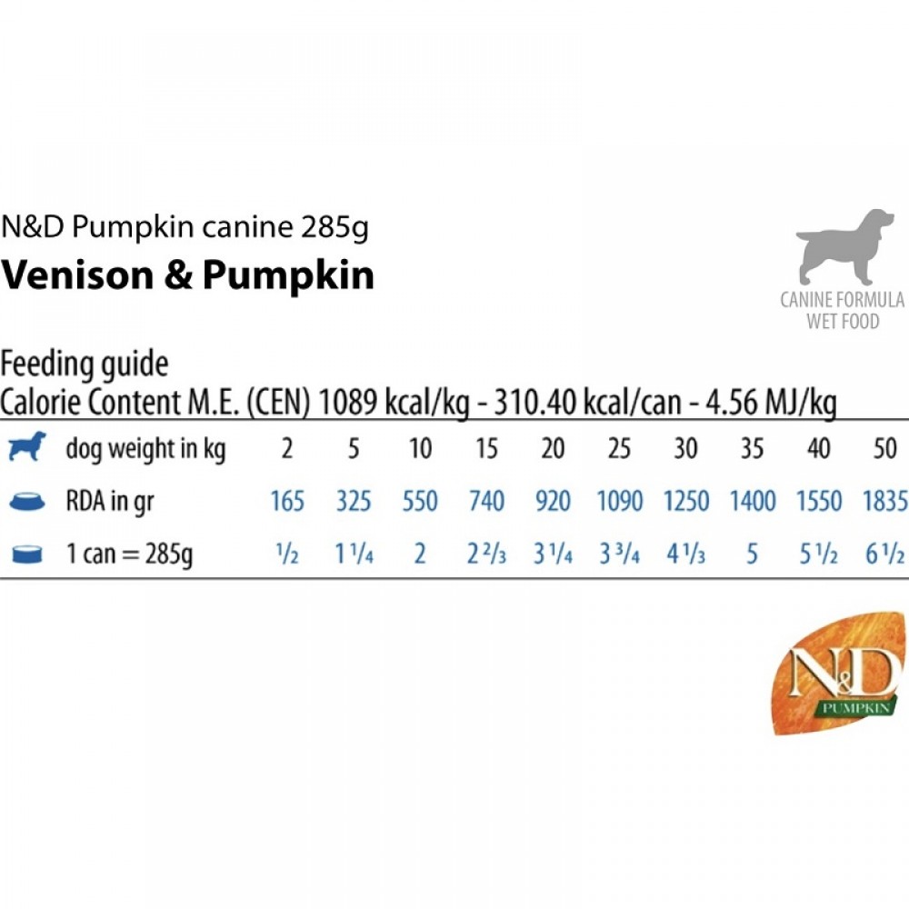 N&D Pumpkin Canine Adult Venison&Pumpkin Wet Food /Пълноценна Храна За Израснали Кучета С Еленско Месо И Тиква/-285гр N&D Pumpkin Canine Adult Venison&Pumpkin Wet Food /Пълноценна Храна За Израснали Кучета С Еленско Месо И Тиква/-285гр