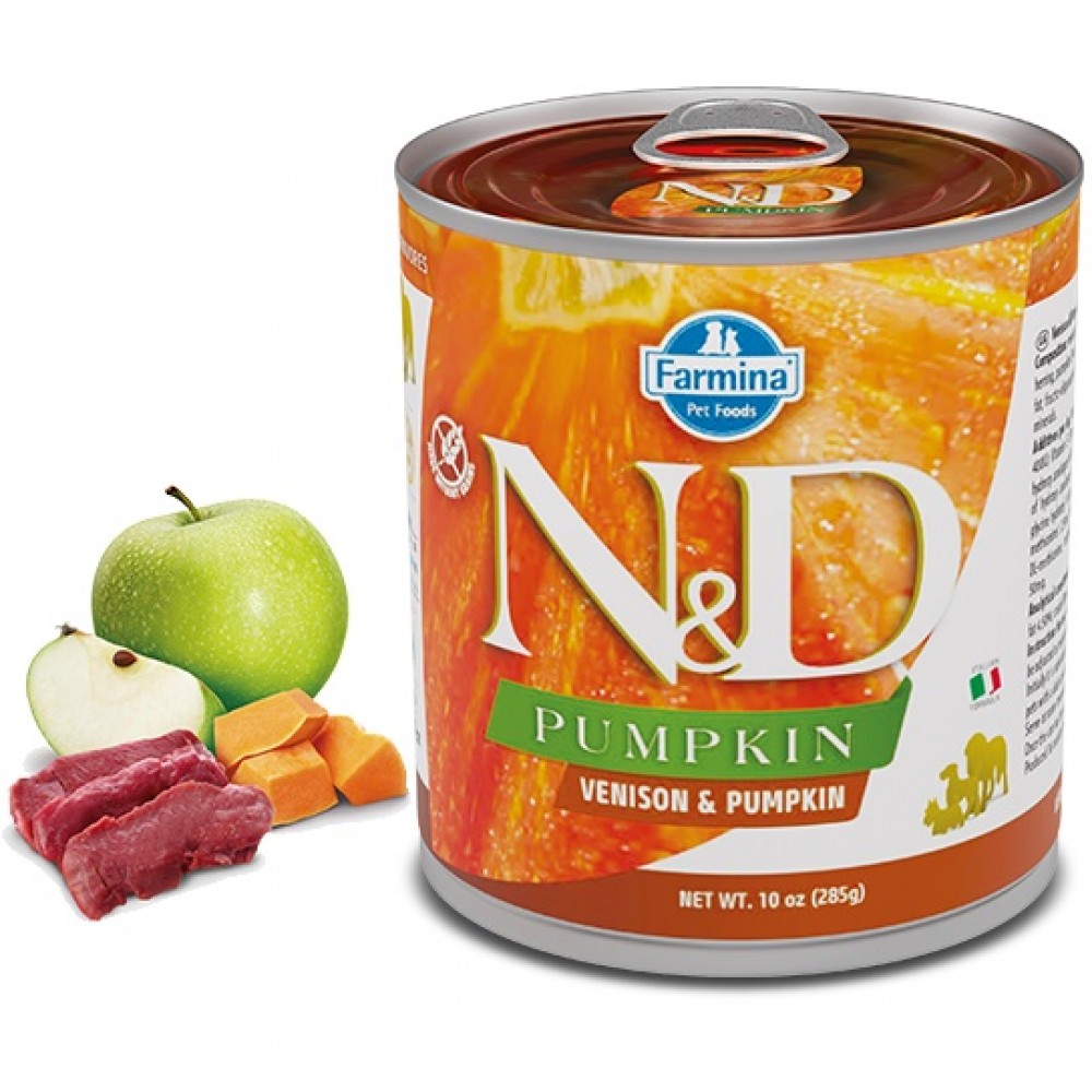N&D Pumpkin Canine Adult Venison&Pumpkin Wet Food /Пълноценна Храна За Израснали Кучета С Еленско Месо И Тиква/-285гр N&D Pumpkin Canine Adult Venison&Pumpkin Wet Food /Пълноценна Храна За Израснали Кучета С Еленско Месо И Тиква/-285гр