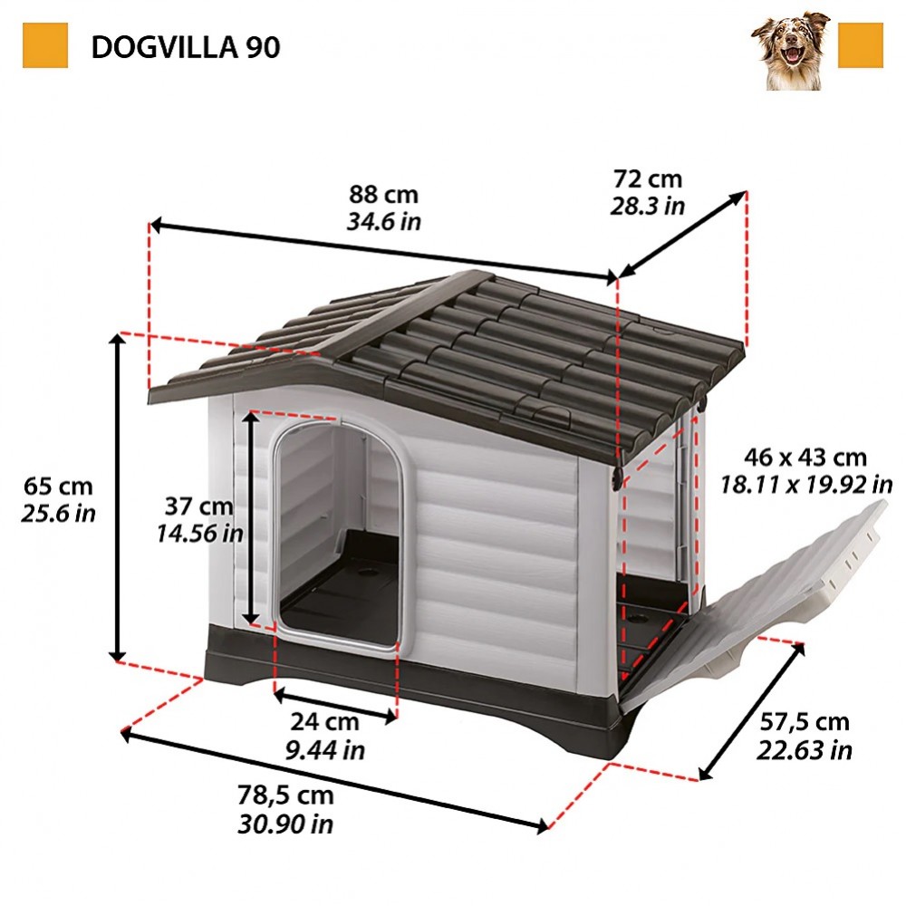 Ferplast Dogvilla 90 /Пластмасова Къща За Куче/-88x72x65см Ferplast Dogvilla 90 /Пластмасова Къща За Куче/-88x72x65см