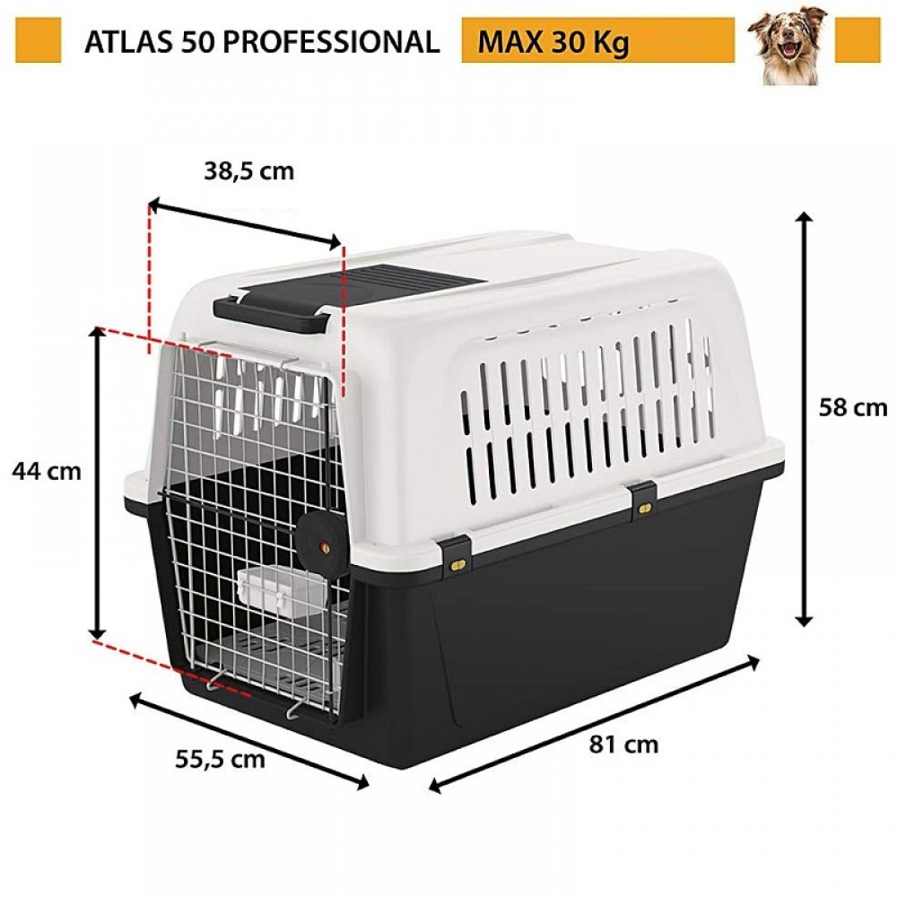 Ferplast Atlas 50 Professional /Оборудвана Пластмасова Транспортна Чанта/-55,5x81x58см Ferplast Atlas 50 Professional /Оборудвана Пластмасова Транспортна Чанта/-55,5x81x58см