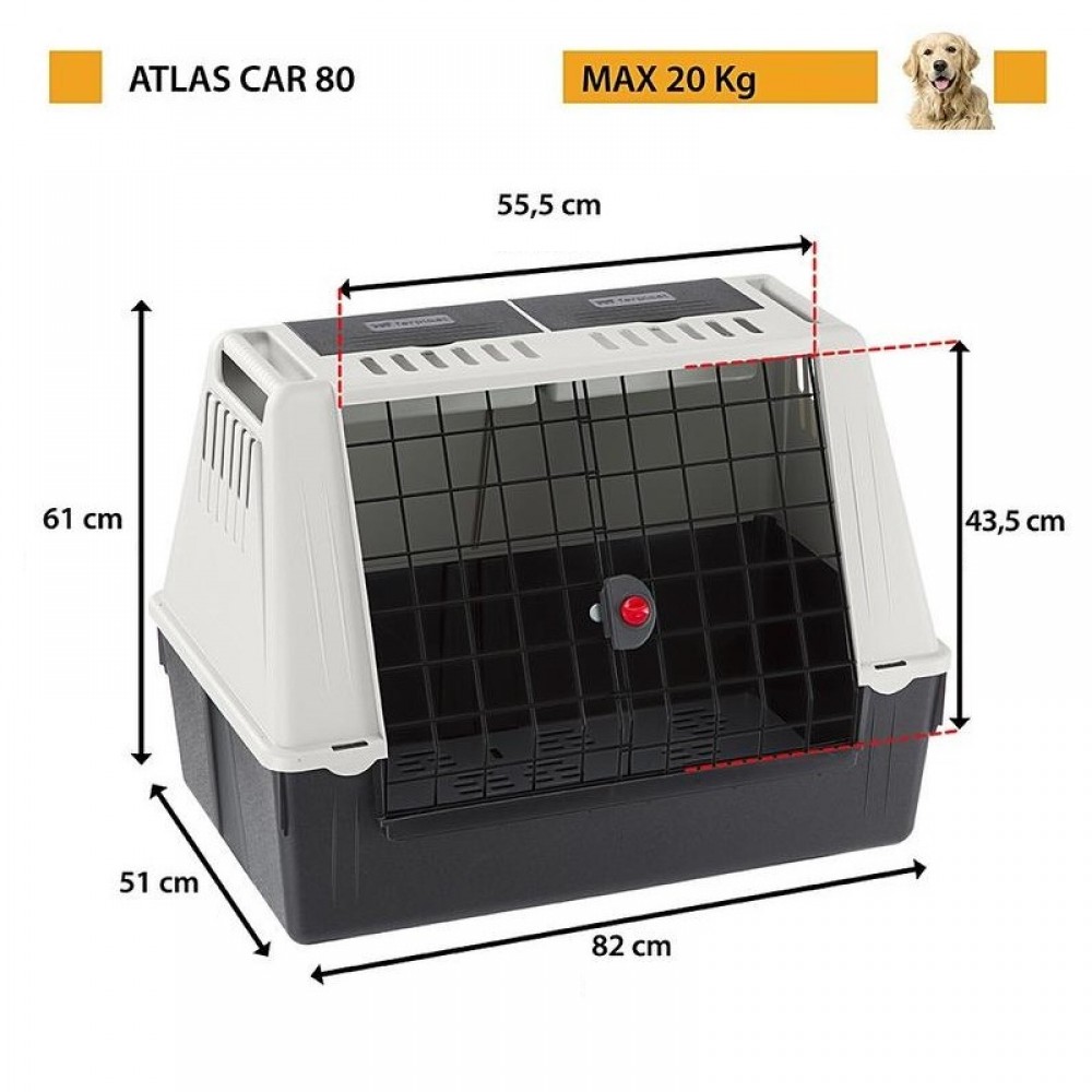 Ferplast Atlas Car 80 /Транспортна Клетка За Комби Или Джип/-82x51x61см Ferplast Atlas Car 80 /Транспортна Клетка За Комби Или Джип/-82x51x61см
