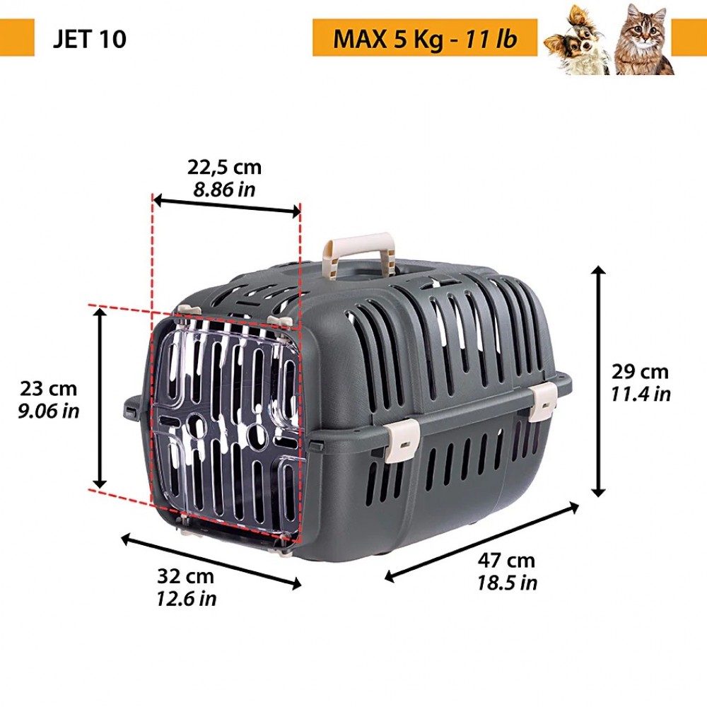 Ferplast Jet 10 /Пластмасова Транспортна Чанта/-47x32x29см Ferplast Jet 10 /Пластмасова Транспортна Чанта/-47x32x29см