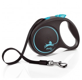Flexi Black Design L Tape Blue /Автоматичен Повод За Кучета До 50кг Лента/-5м