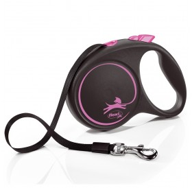 Flexi Black Design L Tape Pink /Автоматичен Повод За Кучета До 50кг Лента/-5м