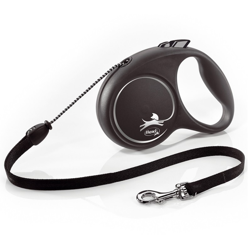 Flexi Black Design M Cord Black /Автоматичен Повод За Куче До 20кг Въже/-5м Flexi Black Design M Cord Black /Автоматичен Повод За Куче До 20кг Въже/-5м
