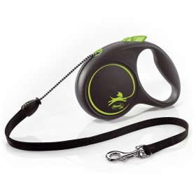 Flexi Black Design M Cord Green /Автоматичен Повод За Куче До 20кг Въже/-5м