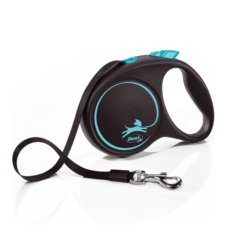 Flexi Black Design M Tape Blue /Автоматичен Повод За Кучета До 25кг Лента/-5м Flexi Black Design M Tape Blue /Автоматичен Повод За Кучета До 25кг Лента/-5м