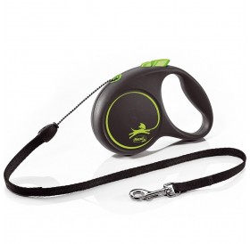 Flexi Black Design S Cord Green /Автоматичен Повод За Кучета До 12кг Въже/-5м