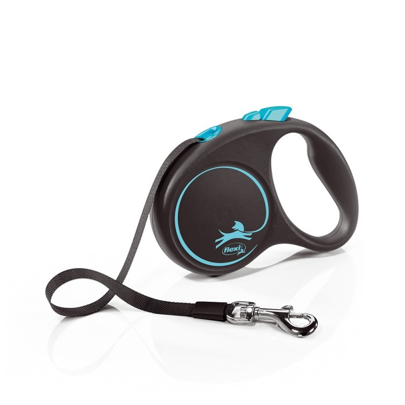 Flexi Black Design S Tape Blue /Автоматичен Повод За Кучета До 15кг Лента/-5м Flexi Black Design S Tape Blue /Автоматичен Повод За Кучета До 15кг Лента/-5м