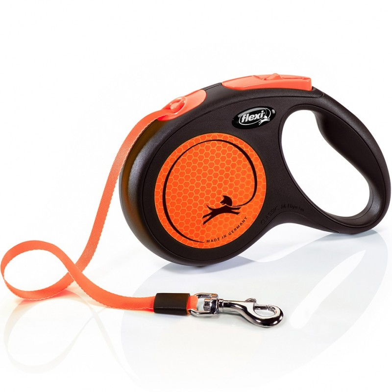 Flexi New Neon Medium Tape Orange /Автоматичен Повод За Кучета До 25кг Лента/-5м Flexi New Neon Medium Tape Orange /Автоматичен Повод За Кучета До 25кг Лента/-5м