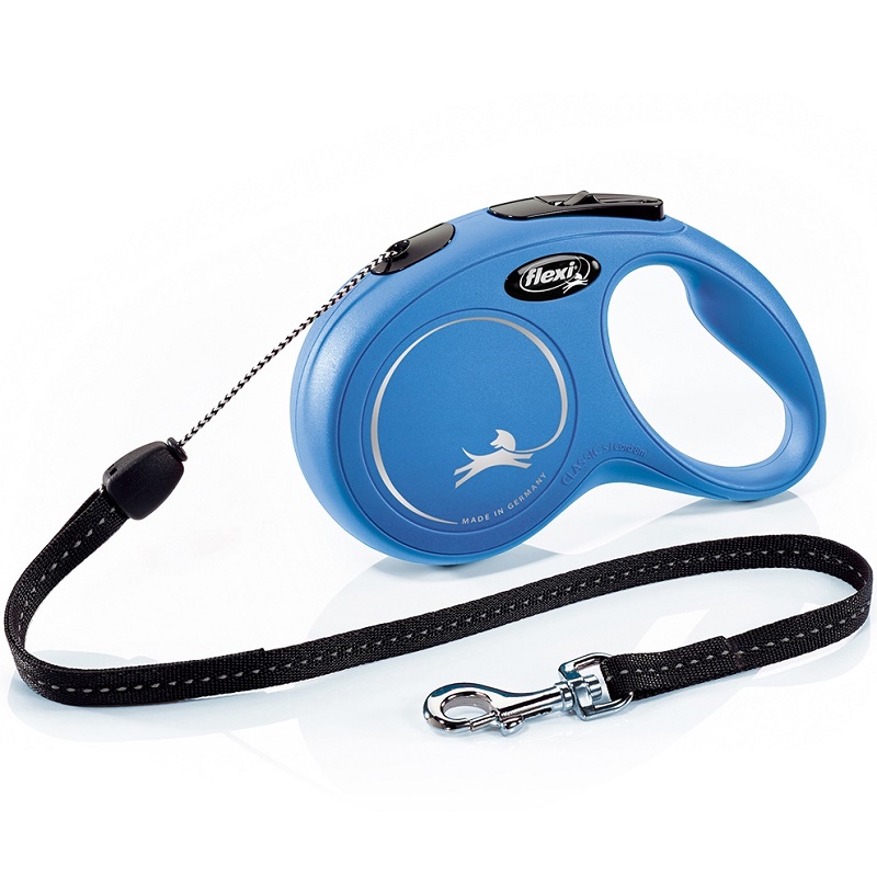 Flexi New Classic Small Long Cord Blue /Автоматичен Повод За Кучета До 12кг Въже/-8м