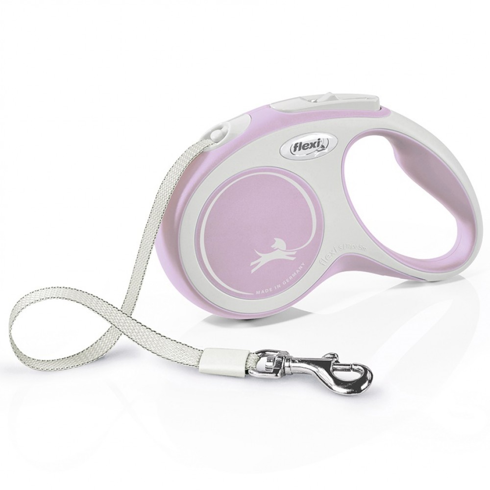 Flexi New Comfort Small Tape Rose /Автоматичен Повод За Кучета До 15кг Лента/-5м Flexi New Comfort Small Tape Rose /Автоматичен Повод За Кучета До 15кг Лента/-5м