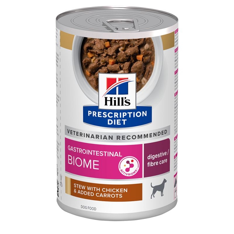 Hill's Prescription Diet Canine Gastrointestinal Biome /Диета За Кучета С Ентеропатии Реагиращи На Фибри Запек Или Колит (Задушено Пилешко И Моркови)/-354гр Hill's Prescription Diet Canine Gastrointestinal Biome /Диета За Кучета С Ентеропатии Реагиращи На Фибри Запек Или Колит (Задушено Пилешко И Моркови)/-354гр