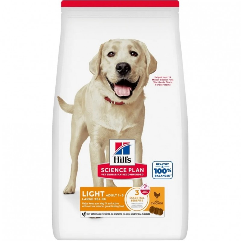 Hill's Science Plan Canine Adult Lаrge Breed Light With Chicken /Пълноценна Храна За Израснали Кучета Големи Породи С Намалени Енергийни Нужди/-14кг Hill's Science Plan Canine Adult Lаrge Breed Light With Chicken /Пълноценна Храна За Израснали Кучета Големи Породи С Намалени Енергийни Нужди/-14кг