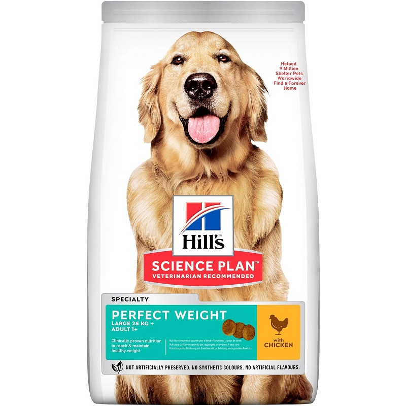 Hill's Science Plan Canine Adult Perfect Weight Large Breed With Chicken /Пълноценна Храна За Израснали Кучета Големи Породи С Наднормено Тегло Или С Тенденция За Натрупване На Тегло/-12кг Hill's Science Plan Canine Adult Perfect Weight Large Breed With Chicken /Пълноценна Храна За Израснали Кучета Големи Породи С Наднормено Тегло Или С Тенденция За Натрупване На Тегло/-12кг