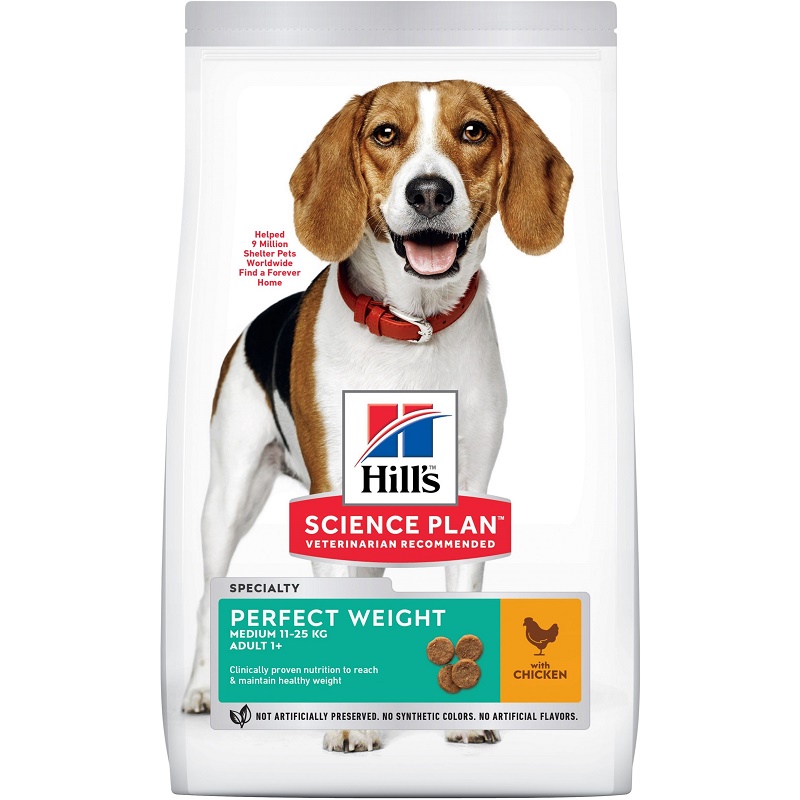 Hill's Science Plan Canine Adult Perfect Weight Medium With Chicken /Пълноценна Храна За Израснали Кучета Средни Породи С Наднормено Тегло Или С Тенденция За Натрупване На Тегло/-2кг Hill's Science Plan Canine Adult Perfect Weight Medium With Chicken /Пълноценна Храна За Израснали Кучета Средни Породи С Наднормено Тегло Или С Тенденция За Натрупване На Тегло/-2кг
