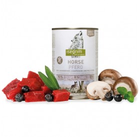 Isegrim Can Adult Horse+Chokeberries Mushrooms&Wild Herbs /Пълноценна Храна За Израснали Кучета С Конско Месо Арония Гъби И Диви Билки/-400гр Isegrim Can Adult Horse+Chokeberries Mushrooms&Wild Herbs /Пълноценна Храна За Израснали Кучета С Конско Месо Арония Гъби И Диви Билки/-400гр