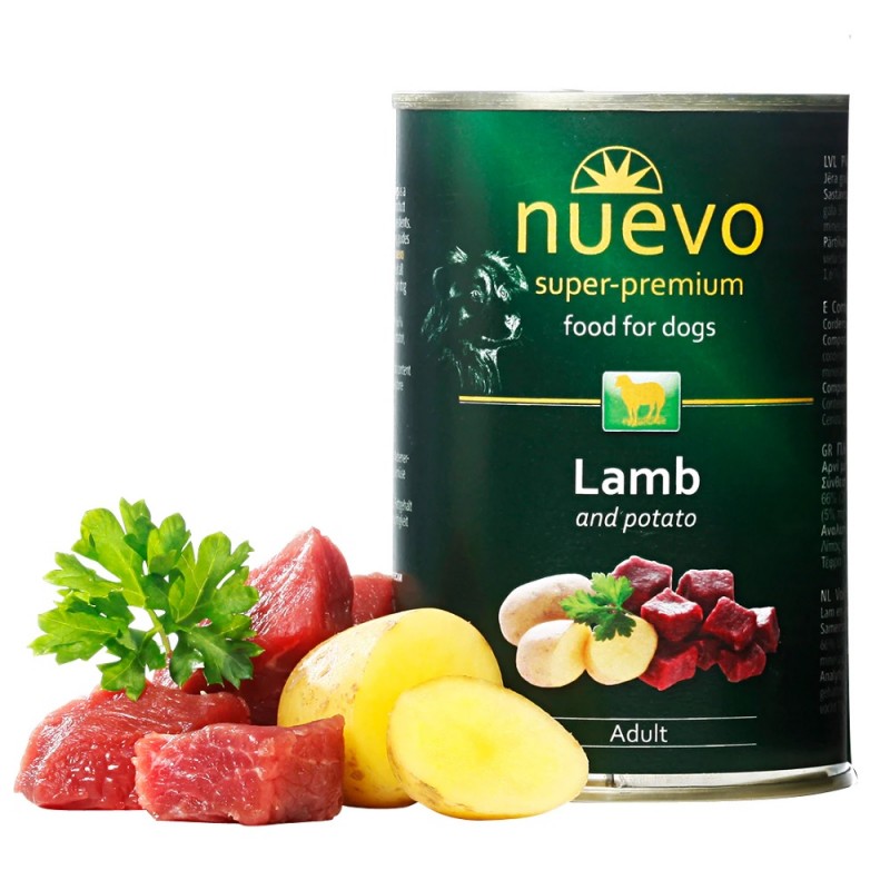 Nuevo Dog Adult Lamb&Potatoes /Храна За Израснали Кучета С Агнешко Месо И Картофи/-400гр Nuevo Dog Adult Lamb&Potatoes /Храна За Израснали Кучета С Агнешко Месо И Картофи/-400гр