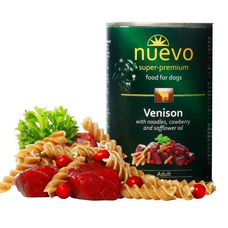 Nuevo Dog Adult Venison Pasta&Cranberry /Храна За Израснали Кучета С Месо От Елен Паста И Червени Боровинки/-400гр Nuevo Dog Adult Venison Pasta&Cranberry /Храна За Израснали Кучета С Месо От Елен Паста И Червени Боровинки/-400гр