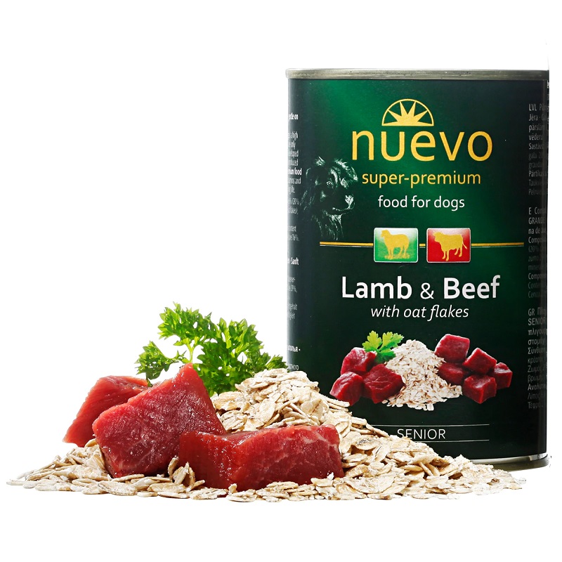 Nuevo Dog Senior Lamb&Beef With Oat Flakes /Храна За Възрастни Кучета С Агнешко И Говеждо Месо И Овесени Ядки/-400гр