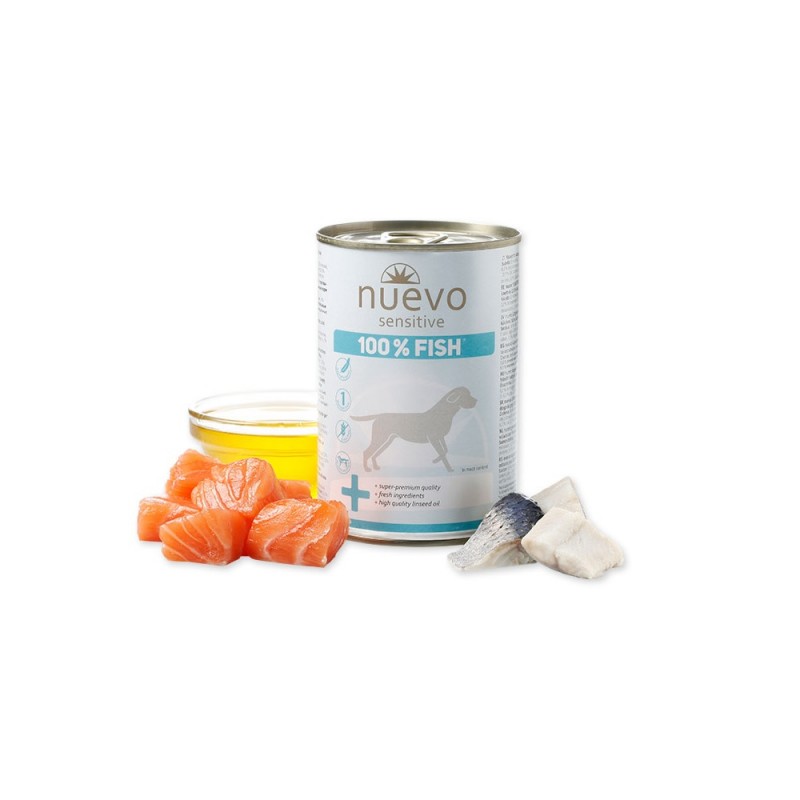 Nuevo Sensitive 100% Fish /Храна За Кучета С Проблемна Козина Или Чувствителен Стомах С Риба/-400гр Nuevo Sensitive 100% Fish /Храна За Кучета С Проблемна Козина Или Чувствителен Стомах С Риба/-400гр