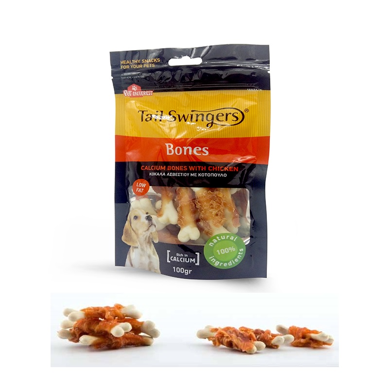 Pet Interest Calcium Bones with Chicken /лакомство калциеви кокалчета за куче с пилешко месо/-100гр Pet Interest Calcium Bones with Chicken /лакомство калциеви кокалчета за куче с пилешко месо/-100гр