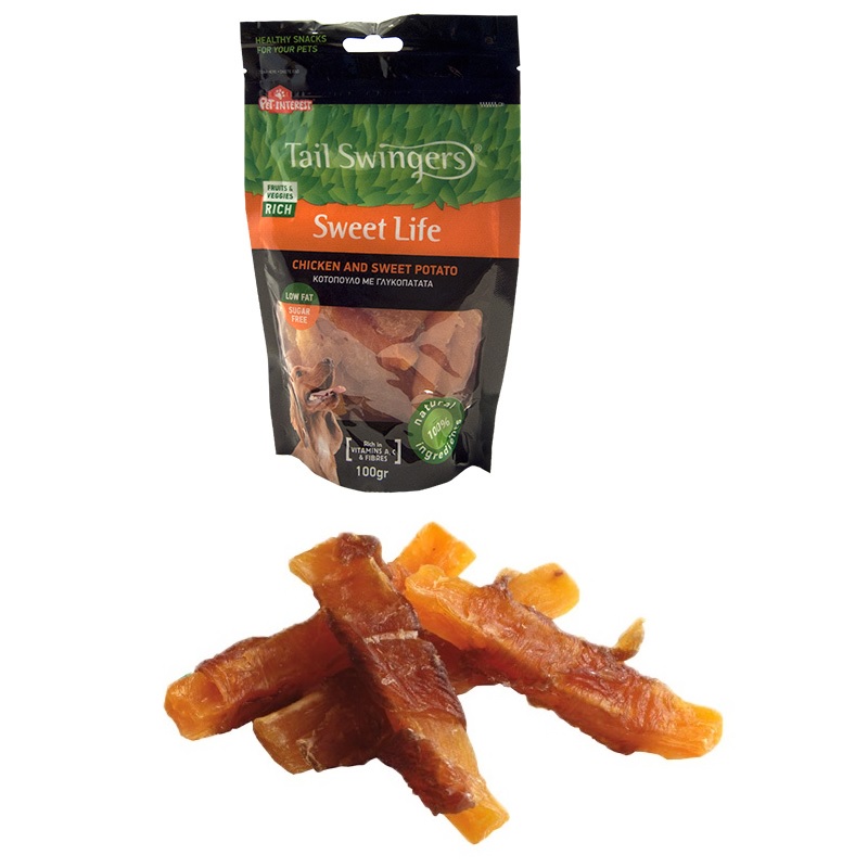 Pet Interest Sweet Potato Bites with Chicken /лакомство за куче парченце сладък картоф увит в пилешко филе/-100гр Pet Interest Sweet Potato Bites with Chicken /лакомство за куче парченце сладък картоф увит в пилешко филе/-100гр